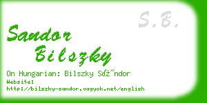 sandor bilszky business card